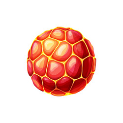 Planet of caramel fiery magma comet world globe vector
