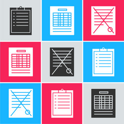 set clipboard with checklist report file document vector image