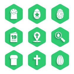 set map pointer with christian cross vector image