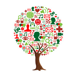 social network tree concept for online connection vector image