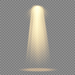 Spotlight projector light effect with yellow rays Vector Image