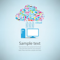 template design computer idea with social network vector image