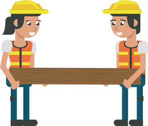 Construction workers geometric cartoons Royalty Free Vector