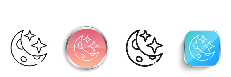 crescent moon icon thin linear regular and button vector image