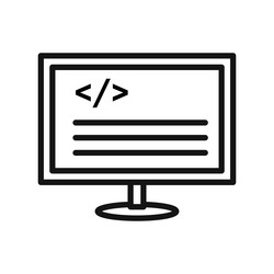display code icon for web development courses vector image