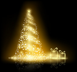 Glowing christmas tree Royalty Free Vector Image