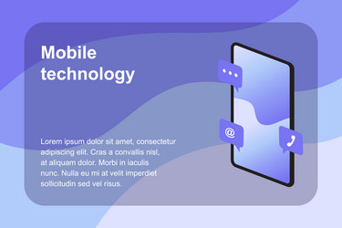 landing page template mobile technology vector