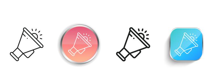megaphone icon thin linear regular and button vector image