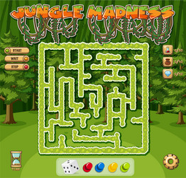 puzzle game template with forest background vector image