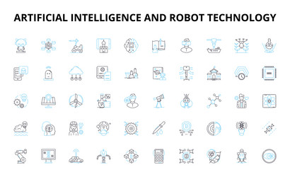 Artificial intelligence and robot technology vector