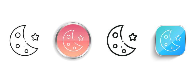 crescent moon icon thin linear regular and button vector image