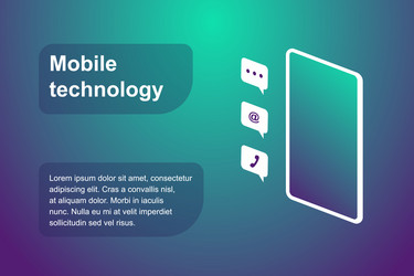 landing page template mobile technology vector