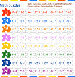 Math Puzzle Game - Sum Challenge vector image