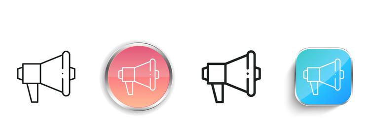 megaphone icon thin linear regular and button vector image