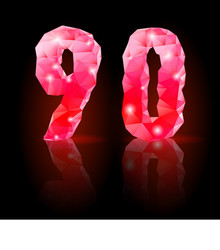 Polygonal Ruby Font - Crystal Reflection vector image