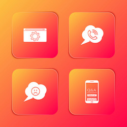 set setting speech bubble with phone call sad vector image