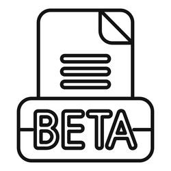 simple beta version document file icon showing vector image