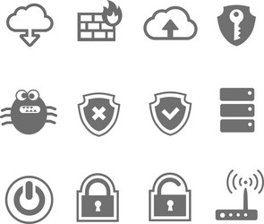 computer network icon set vector image