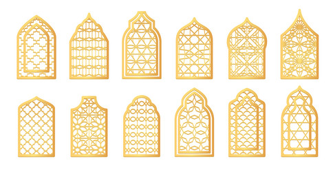 Ramadan arch windows arabian window shape Vector Image