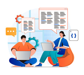 programming working concept in modern flat design vector image