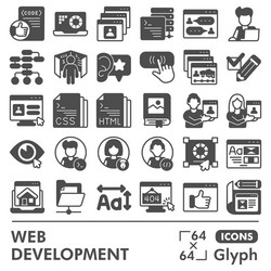 Web development line icon set website design vector