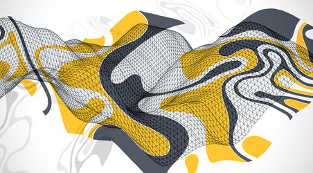 abstract wave is made in a frame style template vector image