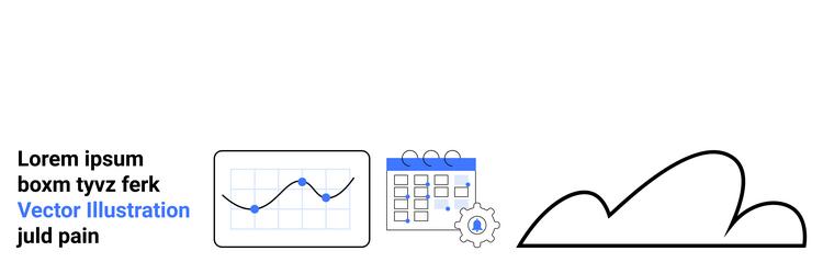 analytics dashboard with line chart calendar vector image