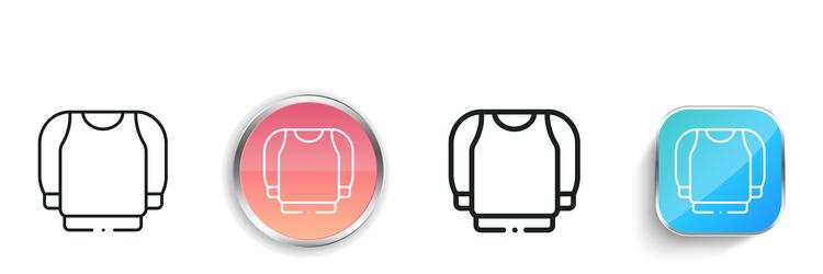 crewneck icon thin linear regular and button vector image