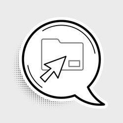 Line cursor click document folder icon isolated vector