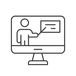 people presentation report on computer desktop vector image