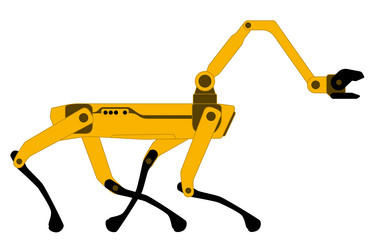 robot dog with a mechanical arm vector