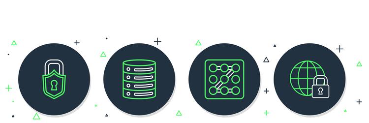 set line server data web hosting graphic vector image