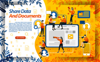 share data for college and work assignments vector image