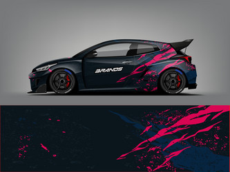 sport car decal wrap design graphic abstract Vector Image