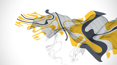abstract wave is made in a frame style template vector image
