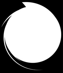 Circle with dynamic swoosh line frame monochrome vector