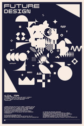 composition with dynamic and geometric shapes vector