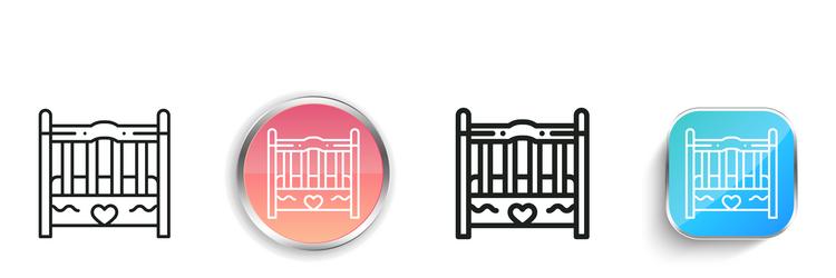 crib icon thin linear regular and button style vector image