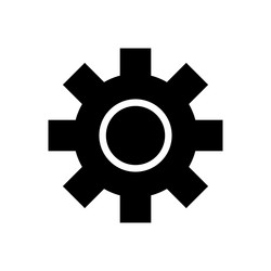 Gear silhouette icon or settings and adjustments vector