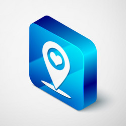 isometric map pointer with heart icon isolated vector image