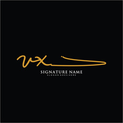 Letter vx signature logo template Royalty Free Vector Image