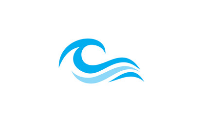 Water beach ocean round logo Royalty Free Vector Image