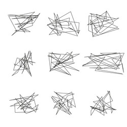 set of random chaotic lines vector image