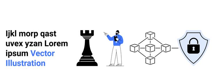 strategist analyzing blockchain network vector image
