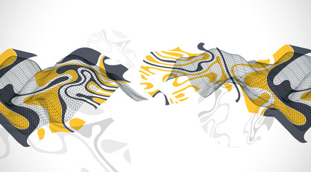 abstract wave is made in a frame style template vector image