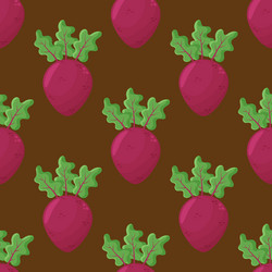 beet root flat design pattern with leaves vector image