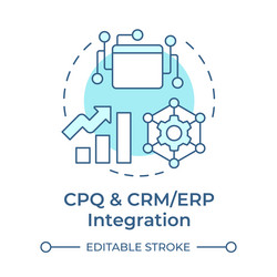 cpq and crm or erp integration soft blue concept vector image