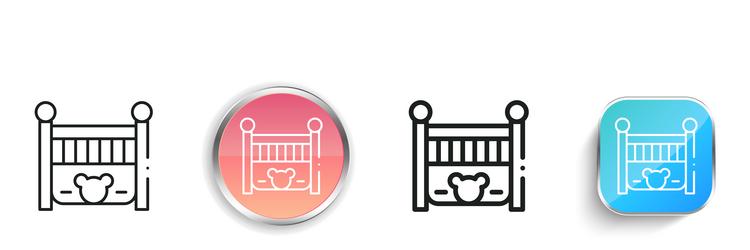 crib icon thin linear regular and button style vector image