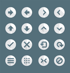 flat style various navigation menu buttons icons vector image