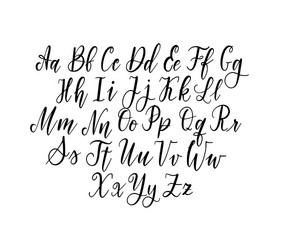 Retro Script Alphabet - Ink Style Royalty Free Vector Image